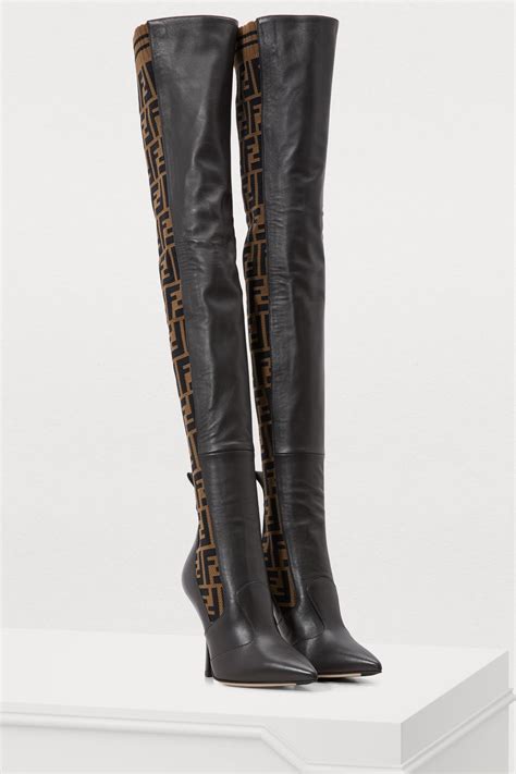 fendi glossy boots|thigh high Fendi boots.